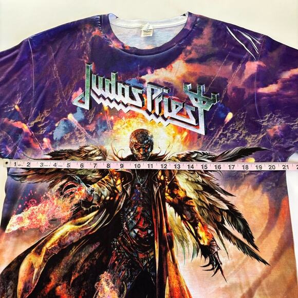 Sublivie Judas Priest 'The Redeemer of Souls' Lyrics Heavy Metal Band Tee Shirt - Picture 5 of 7